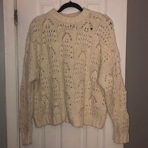 Pointelle Cream Sweater